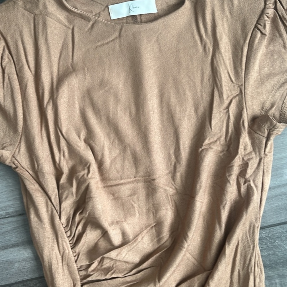 Elegant Tan Midi Dress NWOT - Picture 5 of 5